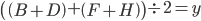 ((B+D)+(F+H))/2=y